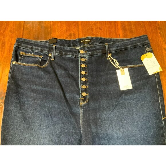 Good American Dark Wash Good Waist Skinny Blue Jeans, Size 26 Plus NWT! - Picture 2 of 8